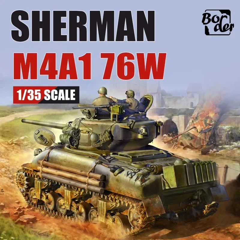 BORDER BT-046 1/35 Scale Sherman M4A1 medium tank  76MM Turret Type Plastic Assembled Model Kit