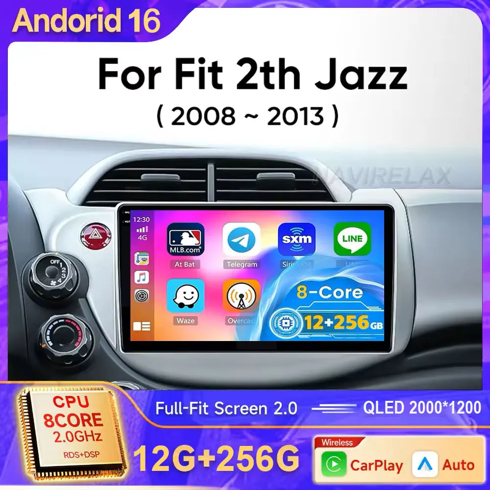 For Honda Jazz 2 GG 2008 - 2014 Fit 2 GE GP GE 2007 - 2014 GPS Car Radio Navigation Multimedia Video Player Stereo BT Android 16