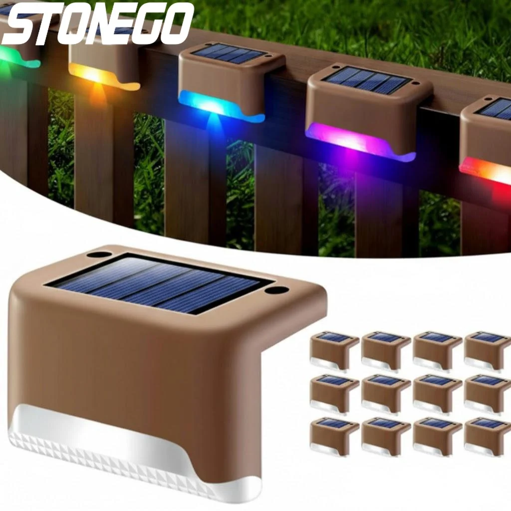 

Waterproof Outdoor Solar Wall Step Light Sensor Fence Railing Staircase Garden Night Lighting