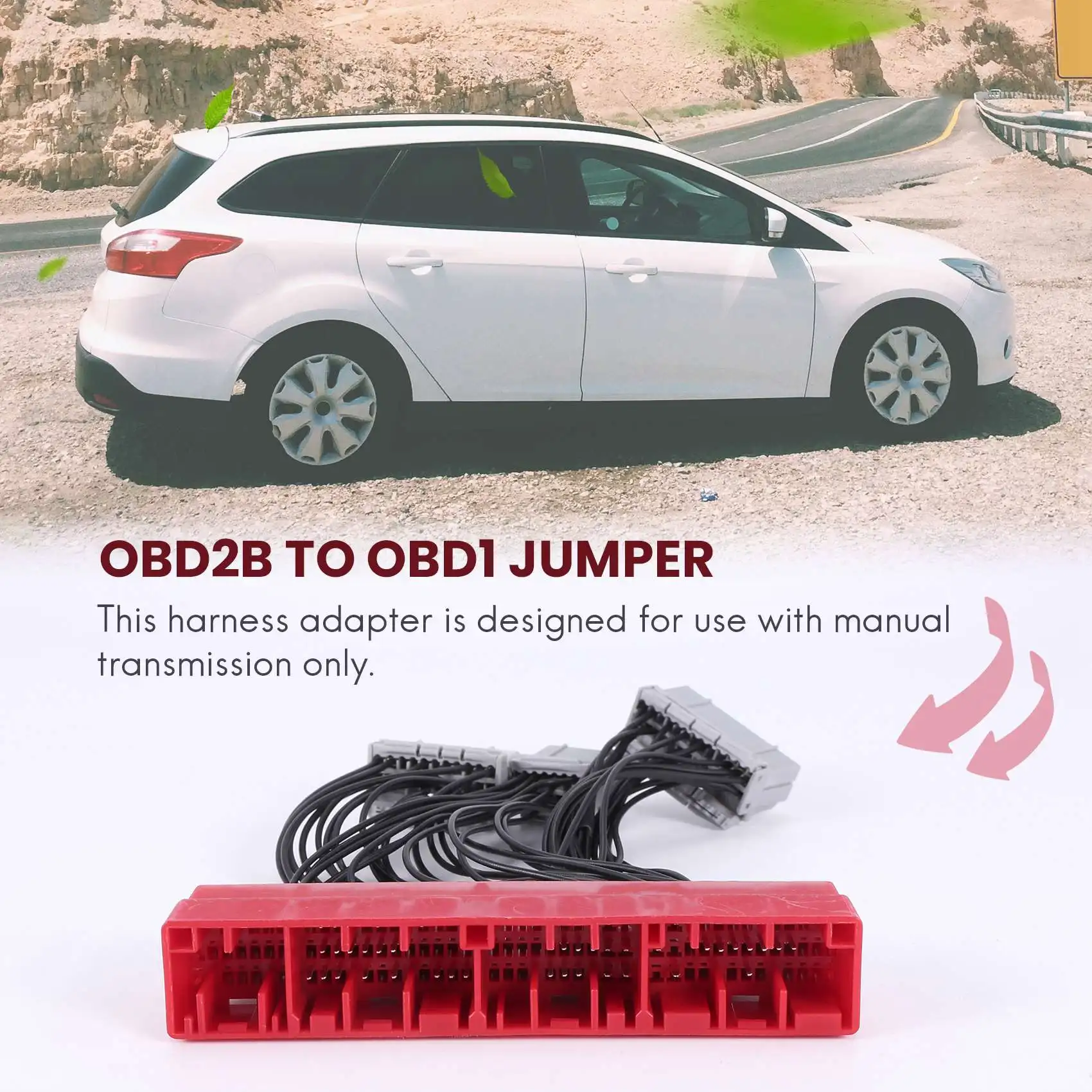 A01K-Obd2b To Obd1 Ecu Conversion Harness Adapter Line For Honda Civic 1999-2000