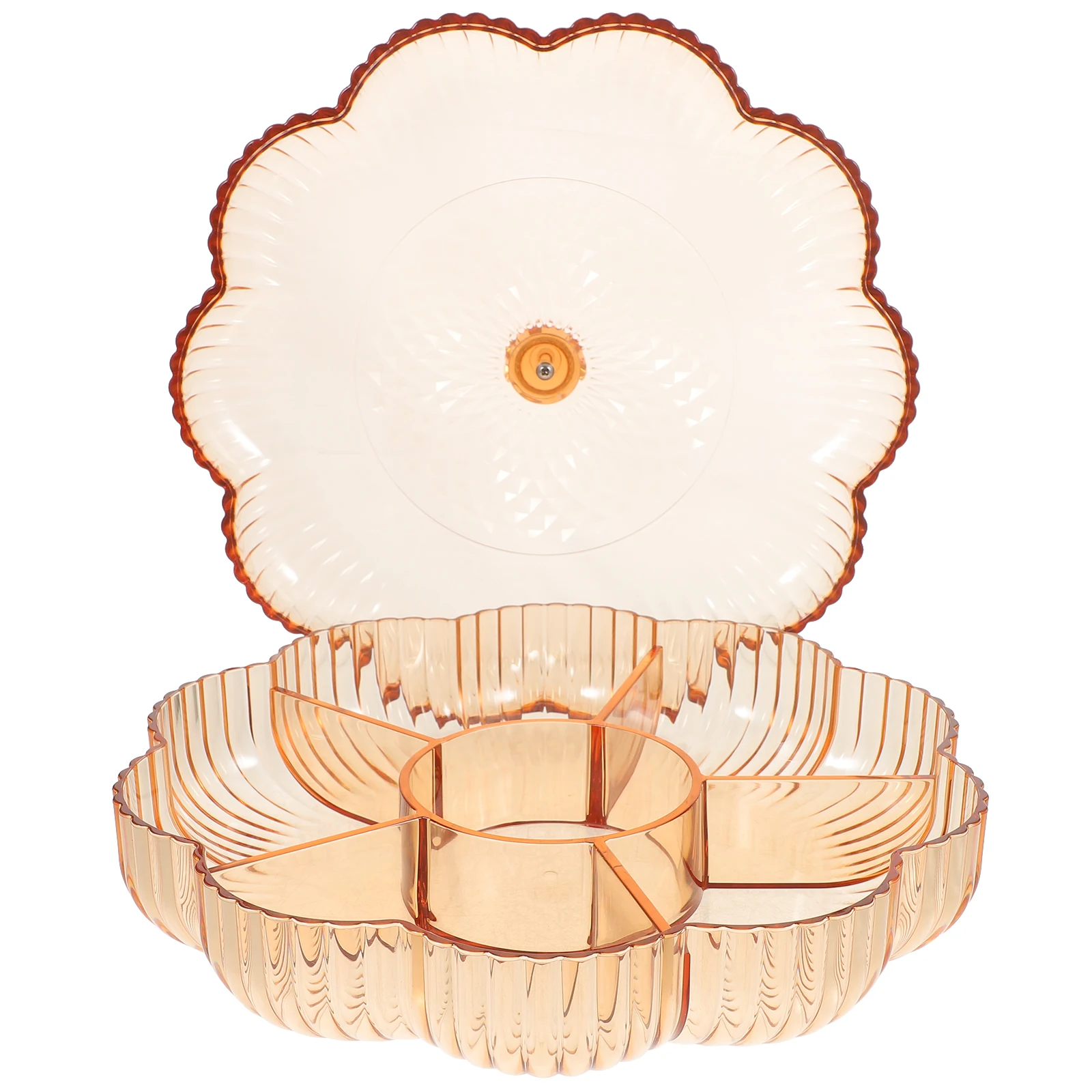 

Light Luxury Candy Box Storage Tray with Lid Anti-Slip Serving Plate Compartment Fruit Snacks Dish Party Appetizer