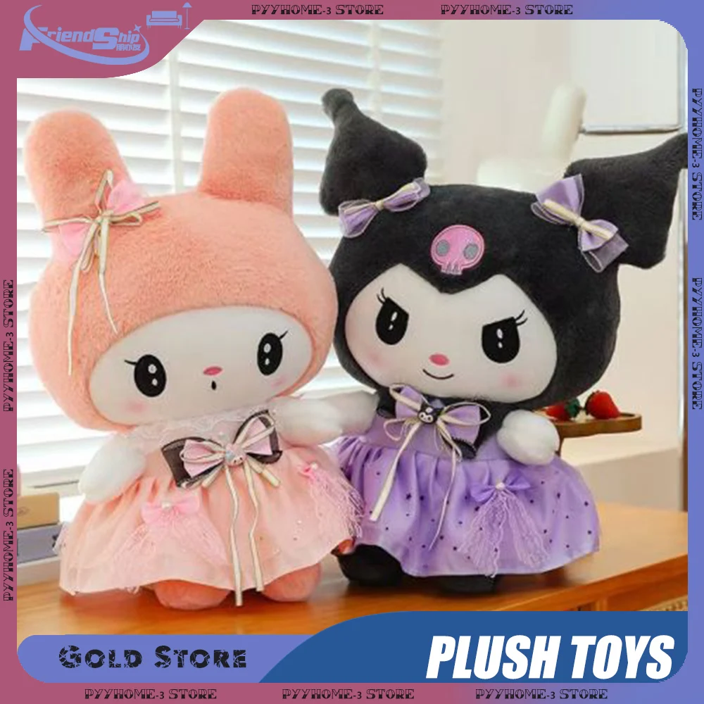 

Plush Doll Cute Sanrio Character Big Black Rice Melody Doll Sleeping Pillow Soft Cartoon Cushion Room Decor Anime Peripherals