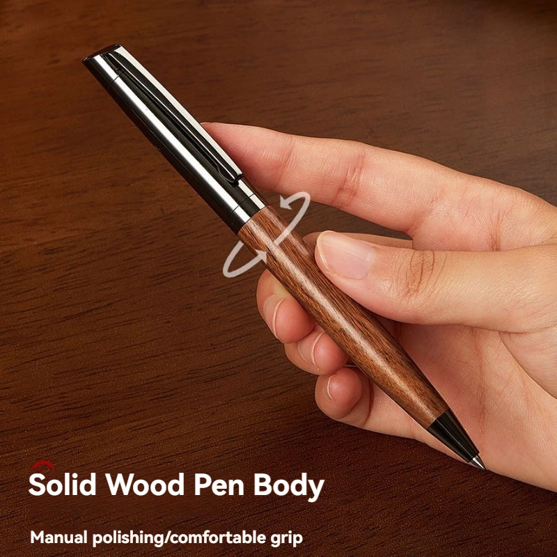 

Металлическая шариковая ручка премиум-класса с деревянной бочкой для плавного письма и высококачественного дизайна — черные чернила — офис