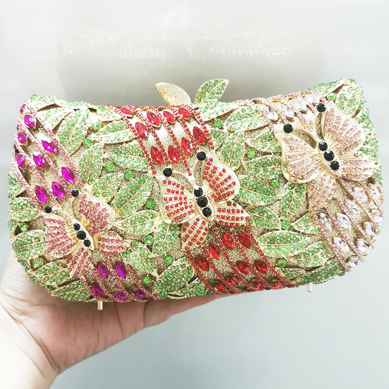 

Women Bags Crystal Party Clutches Luxury Multi-Colored Evening Bag Fashion Rhinestone Handbags WHTUOHENG Diamond Purses Pochette