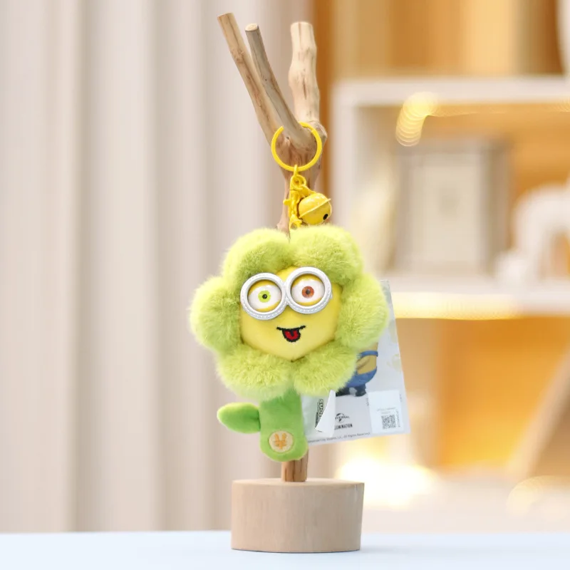 Echte Minion pop bloem cartoon Despicable Me knuffel sleutelhanger schattige tas hanger cadeau