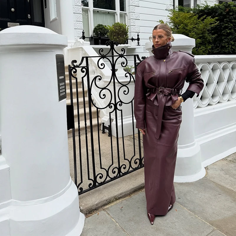 

Women's Exquisite Luxury Fuax Leather Jacket Spring Warm Trendy Casual Office Short Coat 2026 New Lady Cinched Waist Outwear