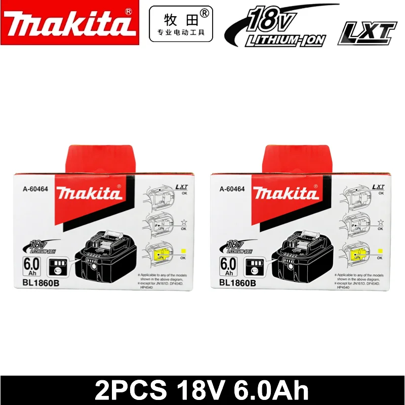 Makita 18V battery charger 5.0Ah 6.0Ah power tool battery BL1860B BL1850B rechargeable battery Cordless Power Tool Accessories