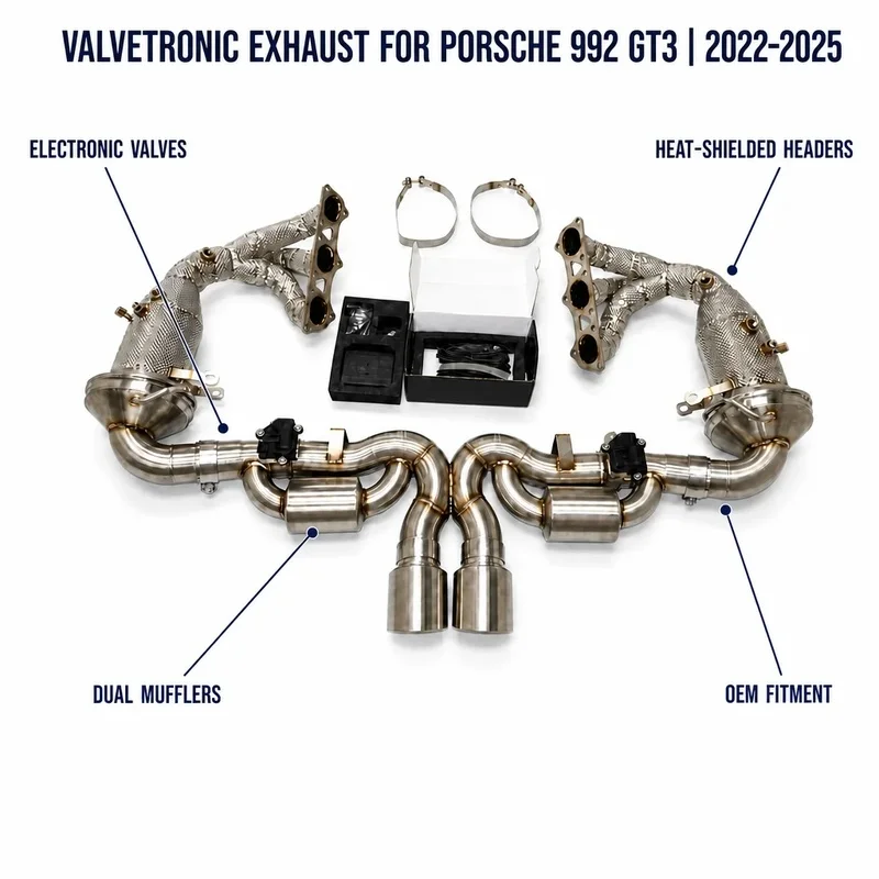 For Porsche 911 992 GT3 4.0L MA1.76 304 Stainless Steel Exhaust Manifold Header TIG Welded Equal Length manifold 2022-2025
