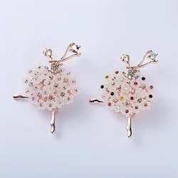 Elegant Flower Dress Dancer Girls Brooches For Women Fashion Cute Figure Shaped Lapel Pins Wedding Corsage Party Jewelry Gifts