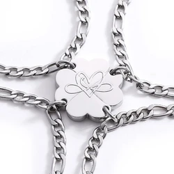 3/4Pcs Magnet Heart Couple Bracelets Matching Clover Bracelet Adjustable Jewelry Christmas Gift for Women Men Teen