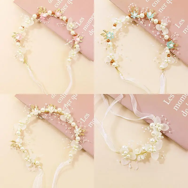 Kopfkranz für Kinder, Blumenkranz für die Haare, Blumenkranz für Blumenmädchen, Kopfschmuck, Kränze für Mädchen, Blumen-Tiara, Haarreif. – Detail 4