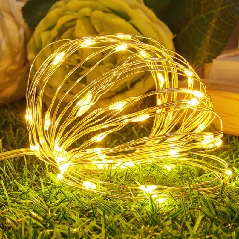 5M 10M Copper Wire LED String Lights Holiday Lighting Fairy Garland for Christmas Tree New Years Wedding Party Decoration