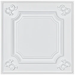 Art3D-Carreaux de plafond blancs, panneaux Wainsc18th collés, 24x24 po, paquet de 12, 48 pieds carrés, 2x2