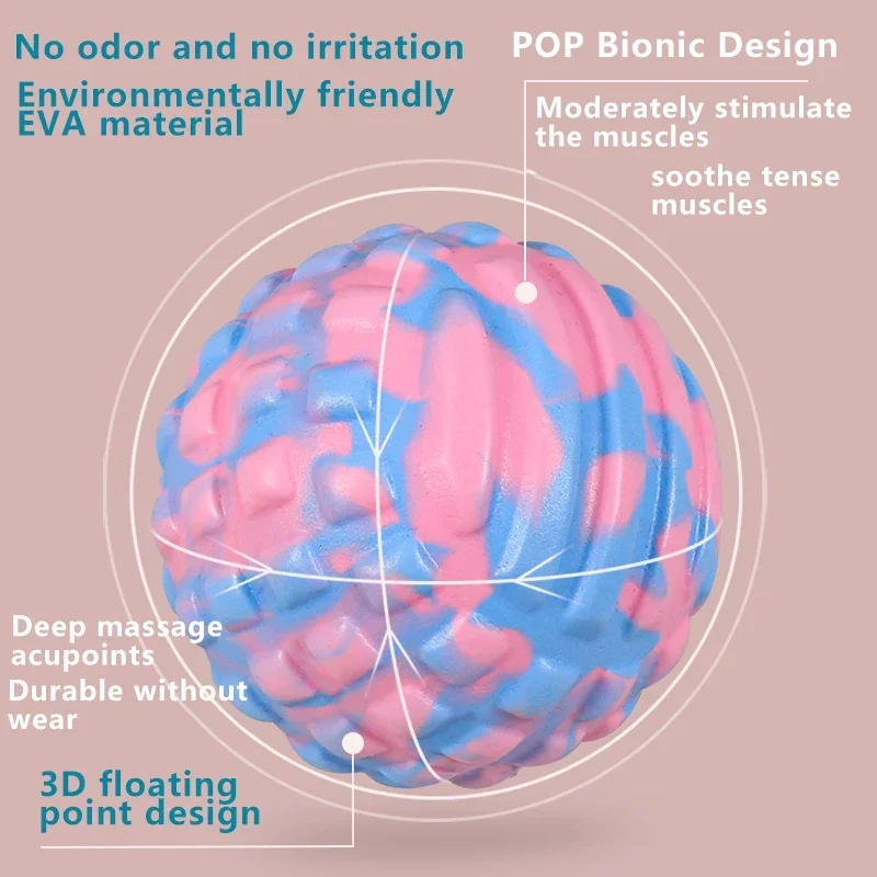 كرة تدليك ذات نقطة عائمة من TPR لتخفيف آلام القدم والرقبة والكتف والأنسجة العميقة والاسترخاء والعضلات واليوجا واللياقة البدنية وقابلة لإعادة الاستخدام وقابلة للغسل #2