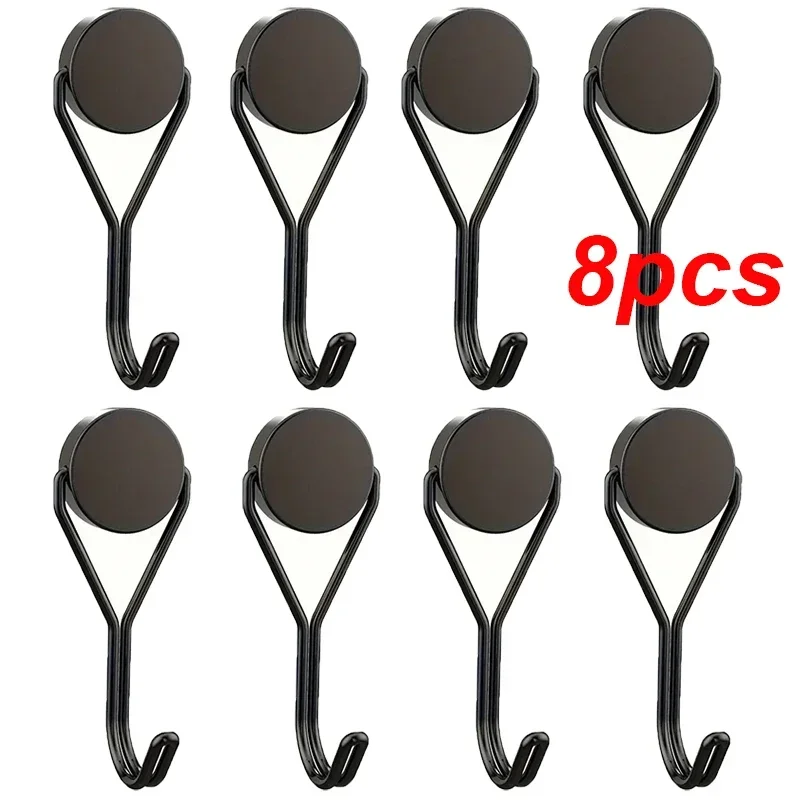 4Pcs kitchen Versatile Heavy-Duty Magnetic Hooks - 26Lbs Swivel Neodymium Magnets - Multipurpose Hanging Solutions for Home