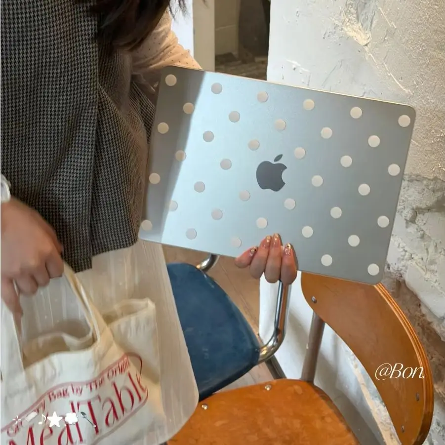 Korean Ins Polka Dots For Macbook Air 13 15in NEO M5 M4 A3240 A3113 A3241 A2941 A2337 Pro16 M3 M2 M1 A2338  Clear Crystal Cover