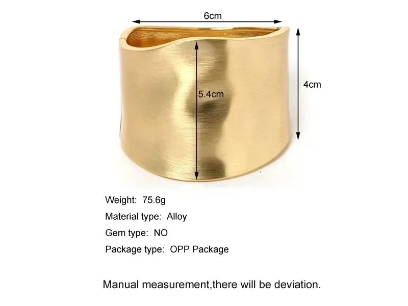 Women Matte Metal Open Bangles Bracelet