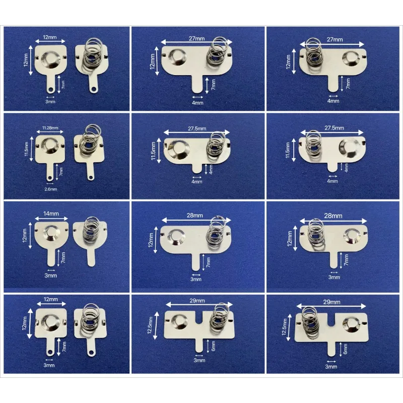100Pcs  AA battery, spring contact piece positive and negative connecting piece, battery box, double stage
