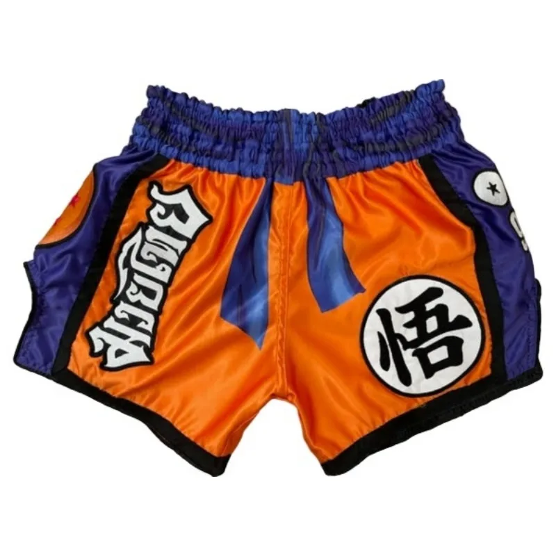 2026 Trendy Muay Thai Shorts GOKU Martial Arts Shorts Men Oversized Breathable Quick Drying Sports Shorts Fight Training Outfit