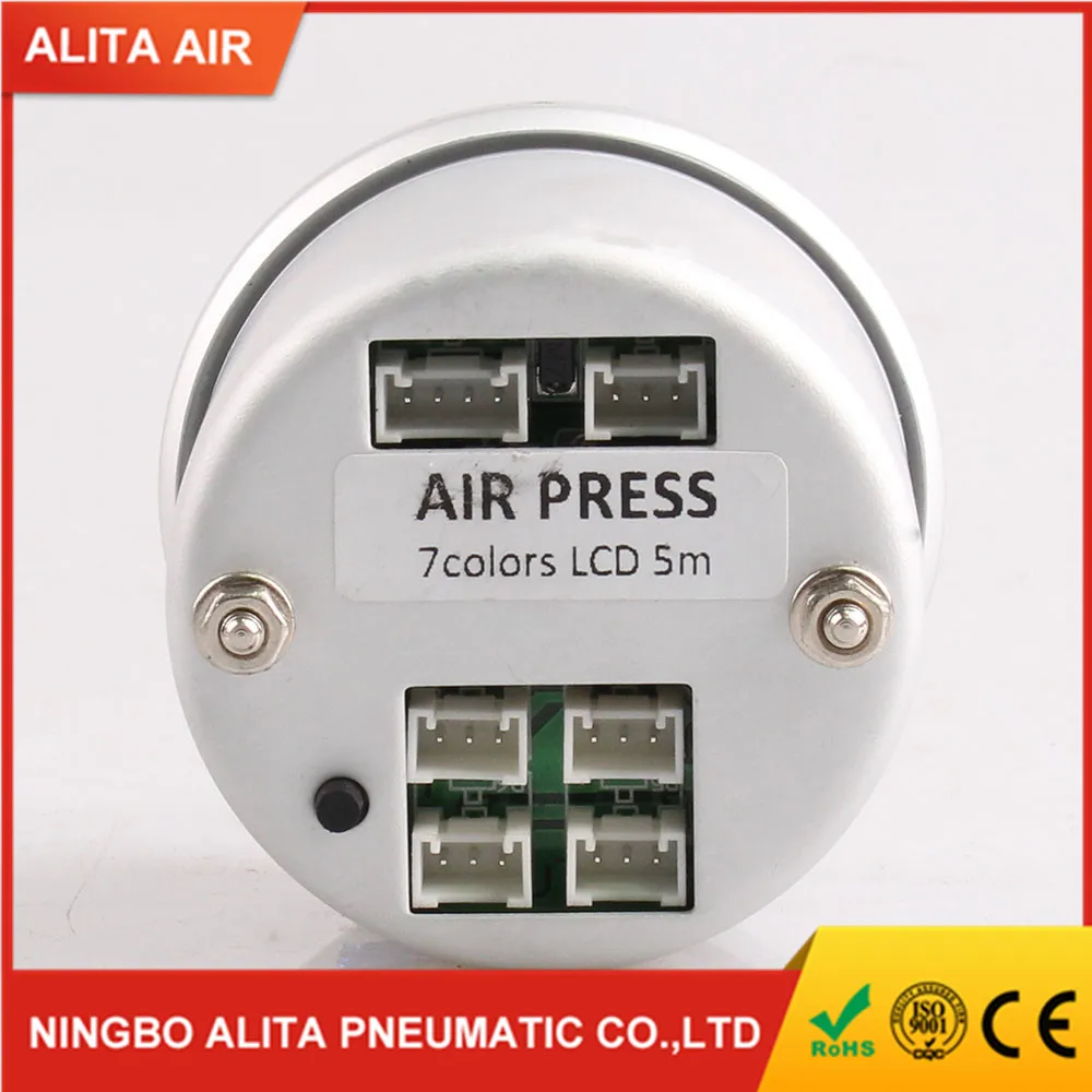Hot Sale 5LED 52mm Red LED Digital Dual Air Pressure Gauge Meter Electronic Sensor Step Motor Air Press Gauge
