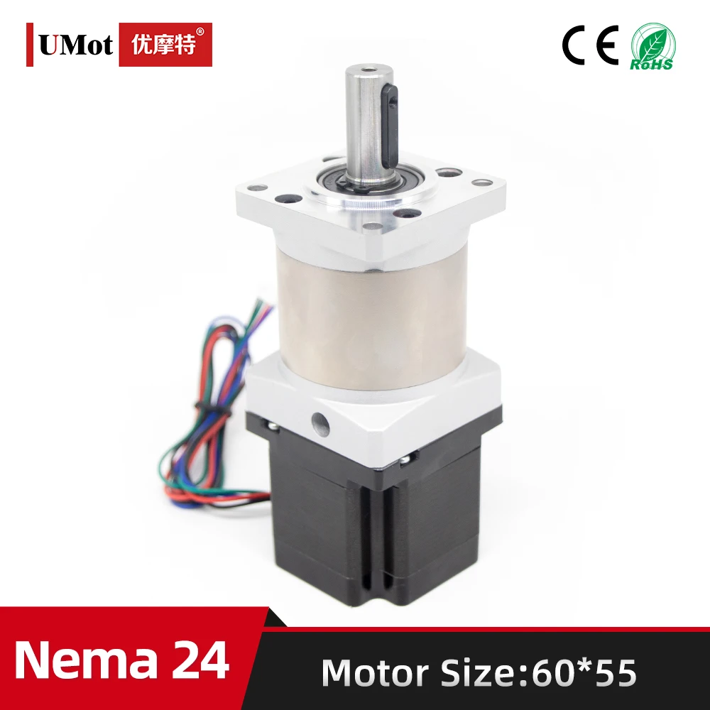 Ratio 35/40/50 Length 55mm Hybrid Nema 24 High Precision Planetary Geared Stepper Motor With Gearbox Reducer 3.5A 2.98V