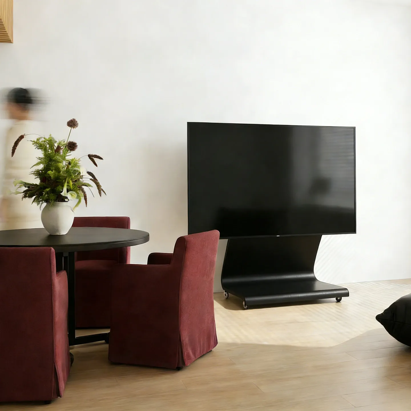 Anaya Aalto Mobile TV Stand Antique Living Room TV Cabinet with Roller Italian Minimalist Hanger
