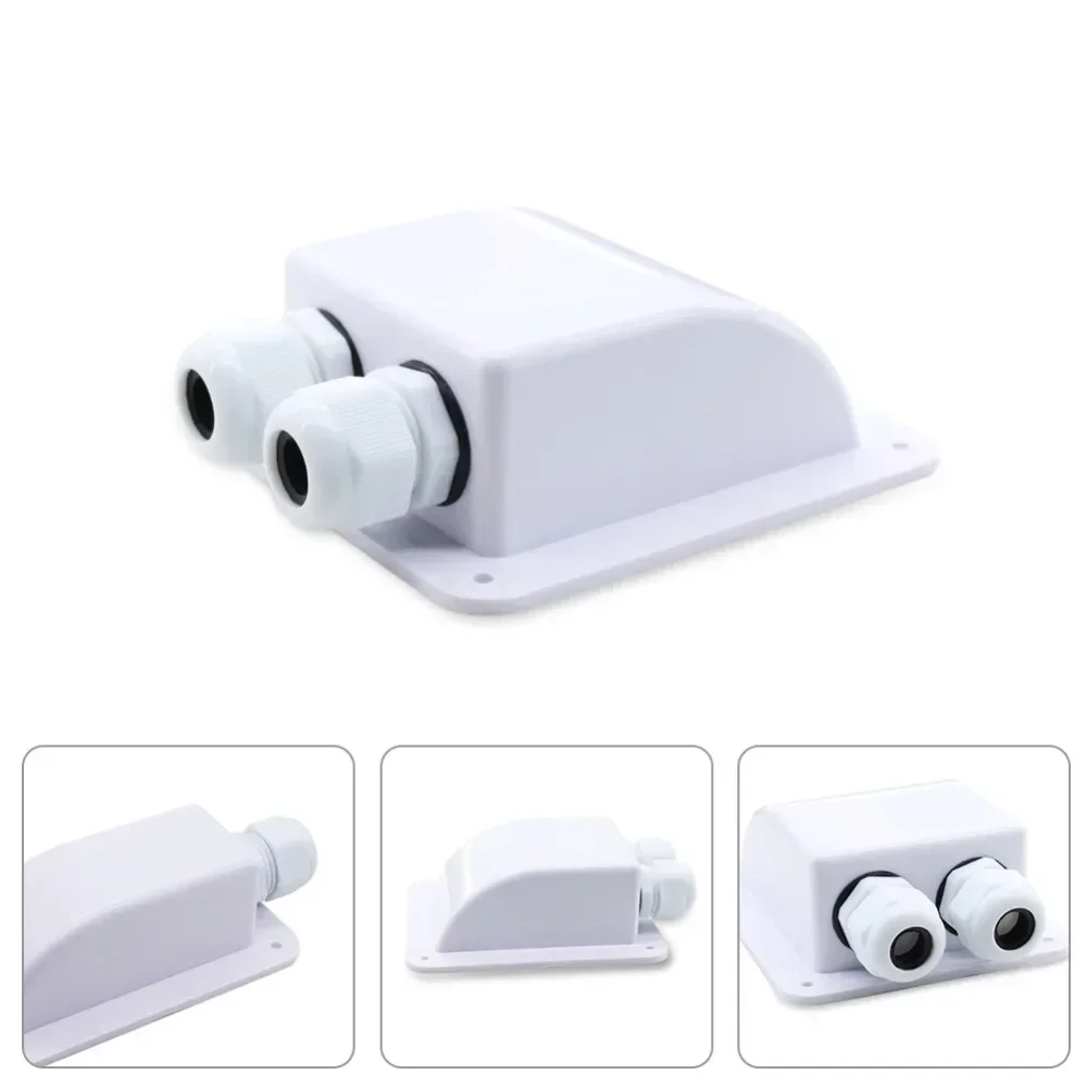 Waterproof ABS Solar Panel Cable Entry Gland Sealing Junction Box Double/Single Hole Curved Connector for RV Caravan Boat Wire