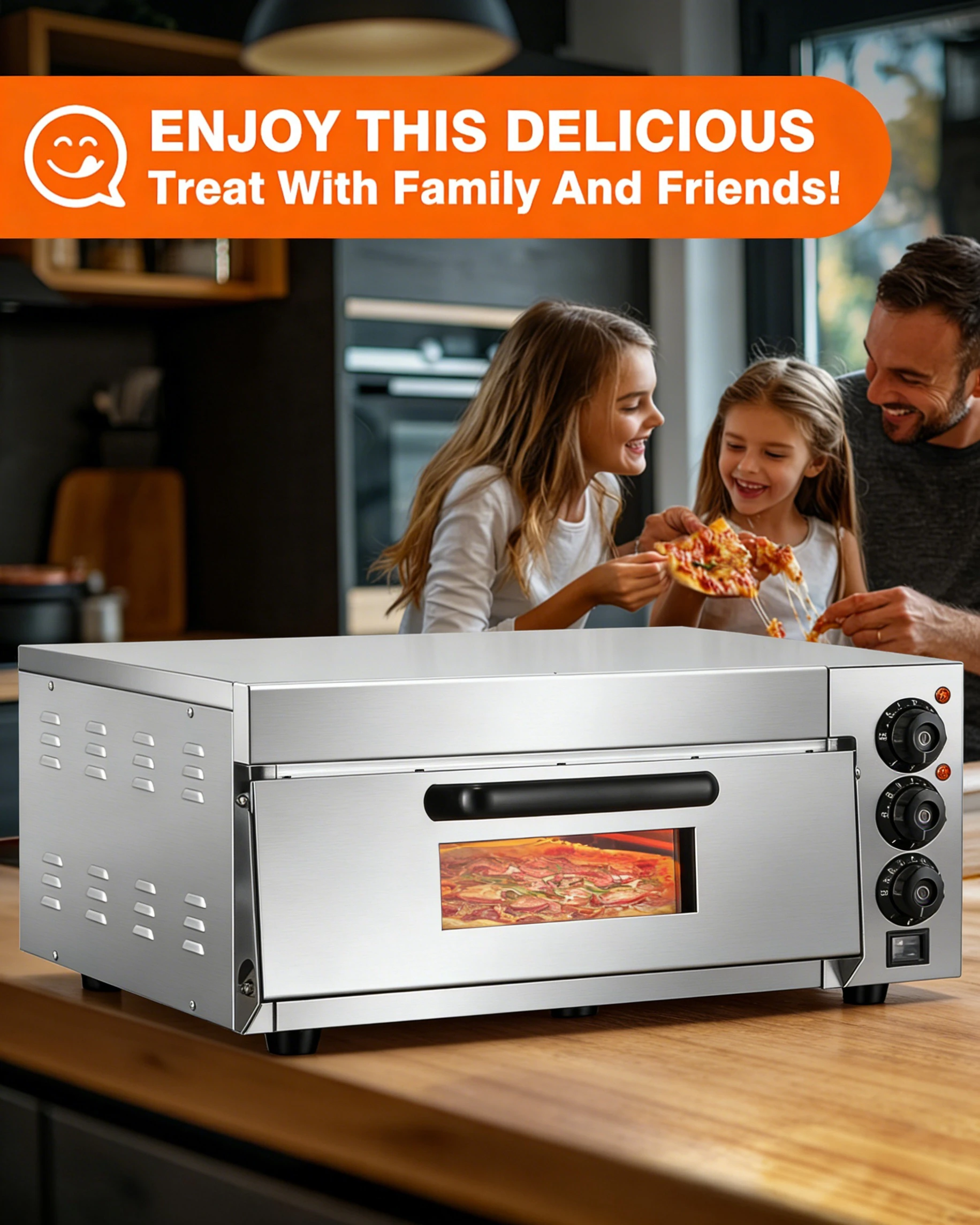 Factory Direct Commercial 220v Single Deck Electric Pizza Oven Stainless Steel Countertop Oven for Pizza