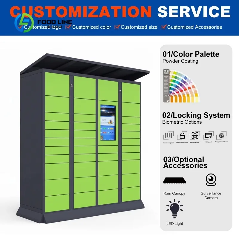 Customized Outdoor Waterproof Smart Delivery Storage Box Face Recognition Smart Locker Parcel Delivery Cabinet