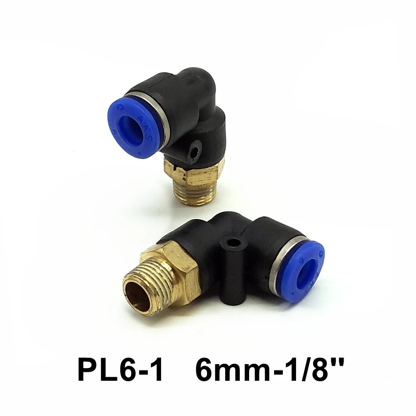 10pcs/lot  Pneumatic Fittings L type 6mm-1/8'' Pipe Fitting PL6-1
