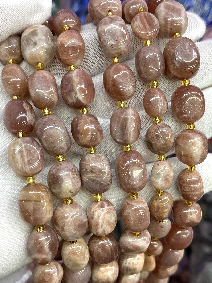 Natural Sunstone Conformal Irregular Irregular Faceted Loose For Jewelry Making DIY Necklace Bracelet 15''10x15mm