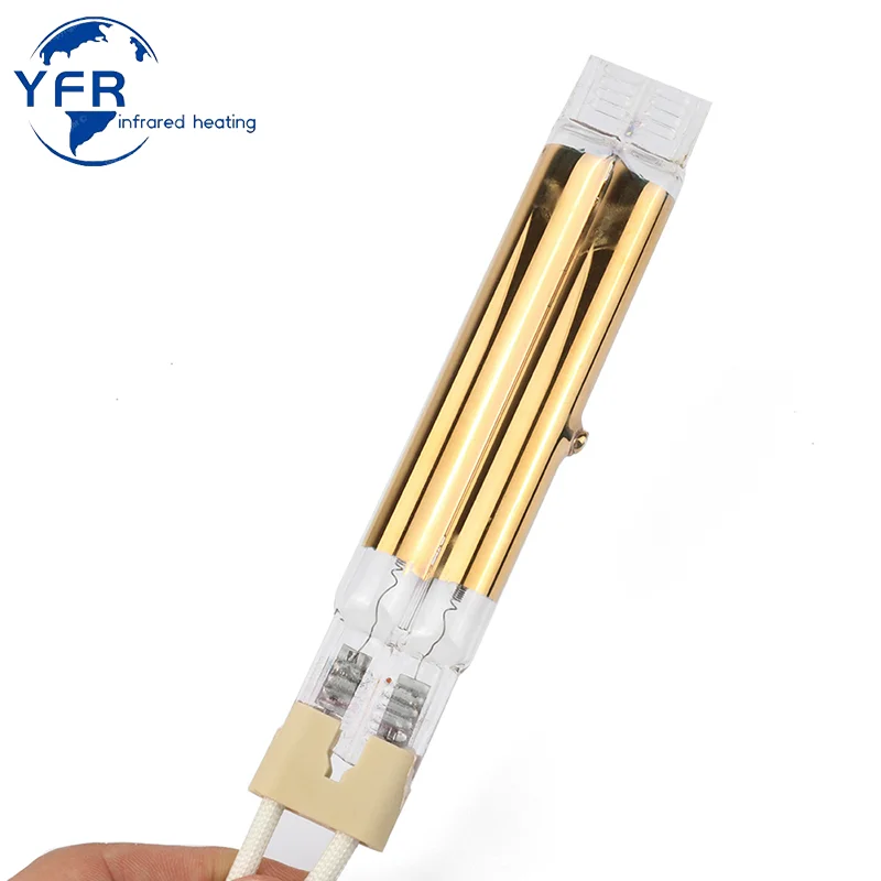 Twin Tube Gold Reflector IR Heaters Quartz Heating Lamp Halogen Bulbs High Power Infrared Emitter