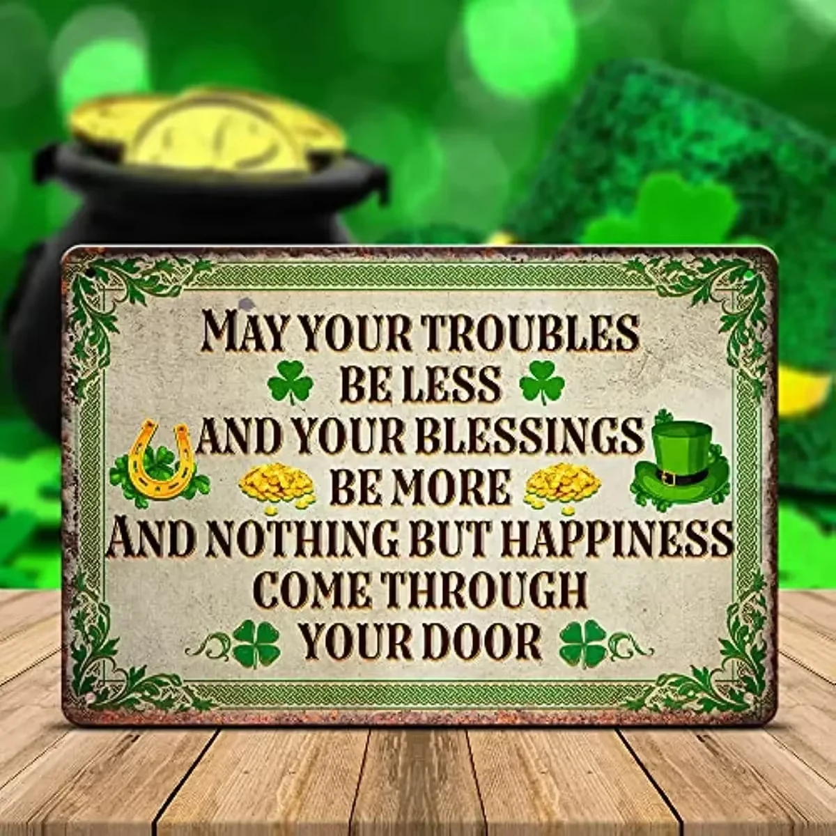 Shamrock Metal Sign, Irish Decor, Irish Decoration, St Patrick Day Decorations, Patrick Day Decor Metal Sign Door Sign