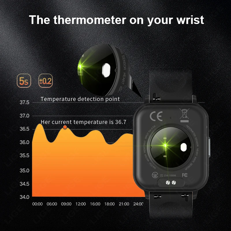 Smartwatch de fitness esportivo para homens e mulheres, relógio impermeável IP68, Bluetooth Call, monitor de temperatura corporal, novo, 2022, 2024