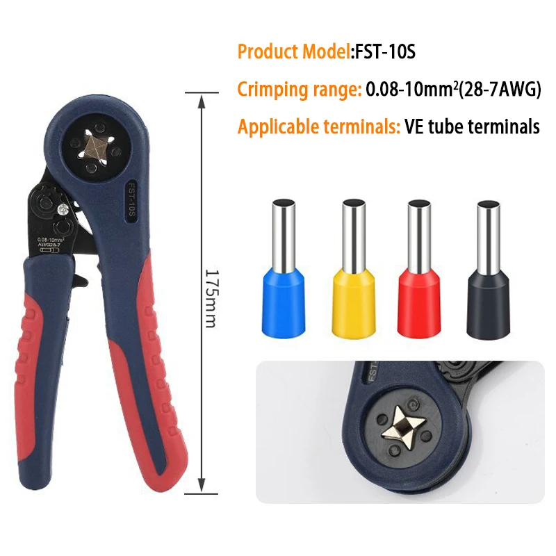 New Upgraded Crimping Pliers Sheath Tubular Terminal Tool HSC8 6-4 6-6 16-6 Wire Crimper Household Electricity