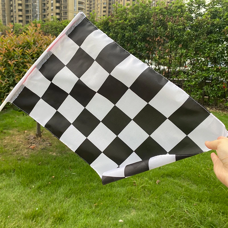Aerlxemrbrae Custom Car Racing Flag Banner Size 45X30cm Window Mini Car Flag Racing Checkered Flags Motorsport view 6