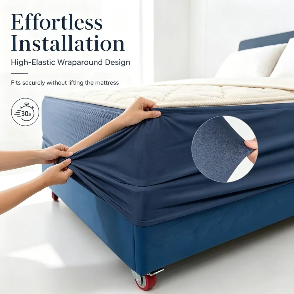 1pc Solid Color Bed Skirt,Bed Base Wrap Cover,Soft Bed Frame Wrapping Elastic Band Dust-Proof Cover,Bedroom Decoration Protector
