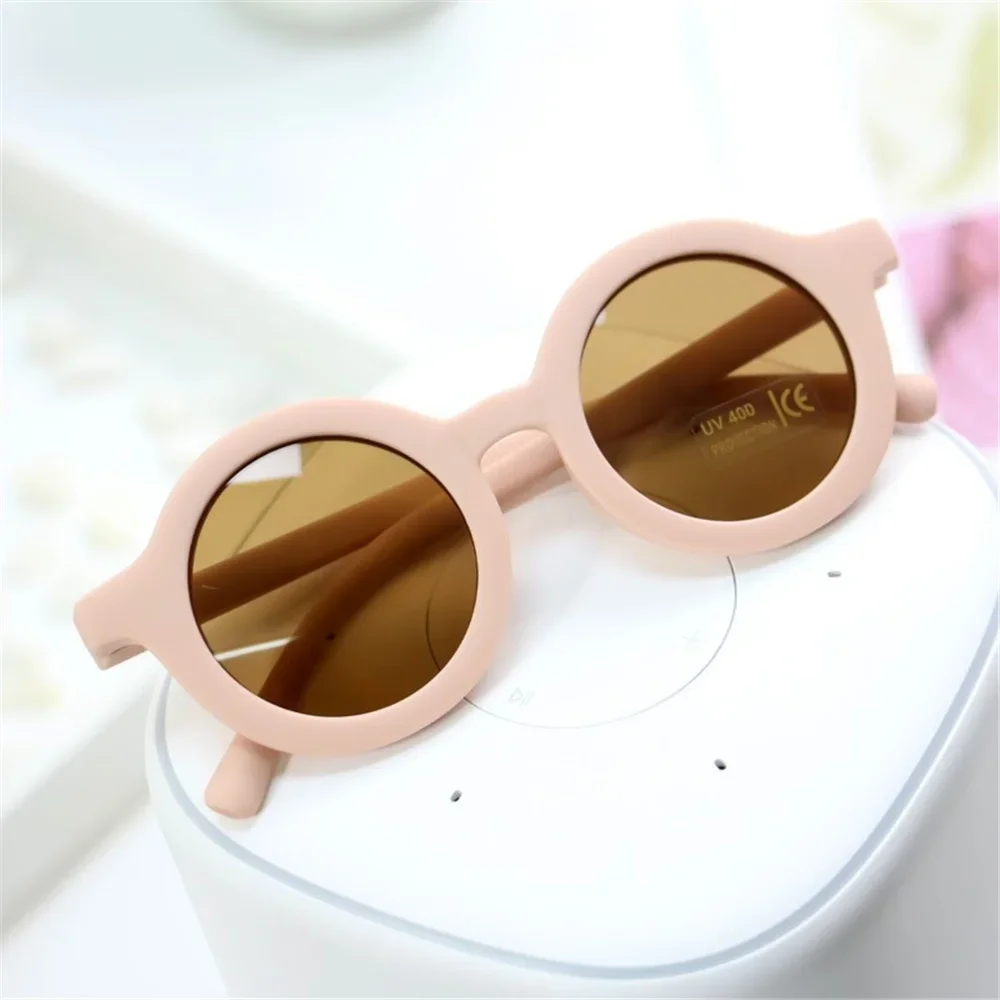 Fashion Children\'s Sunglasses Infant\'s Retro Solid Color Ultraviolet-proof Round Convenience Glasses Eyeglass For Kids Wholesale