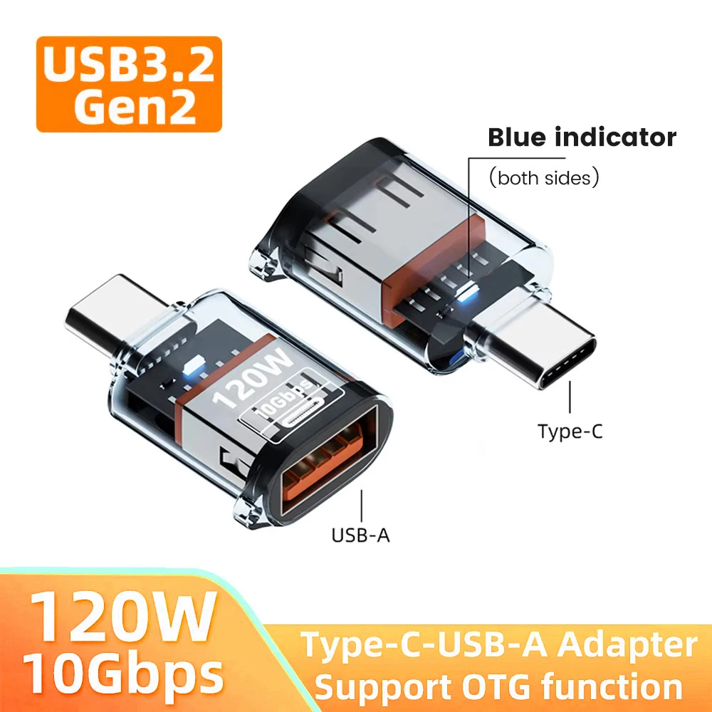 USB to Type-C Fast Charging Adapter OTG High Speed Data Audio Transfer For PC Tablet for iPhone 16/15 for Samsung for Xiaomi