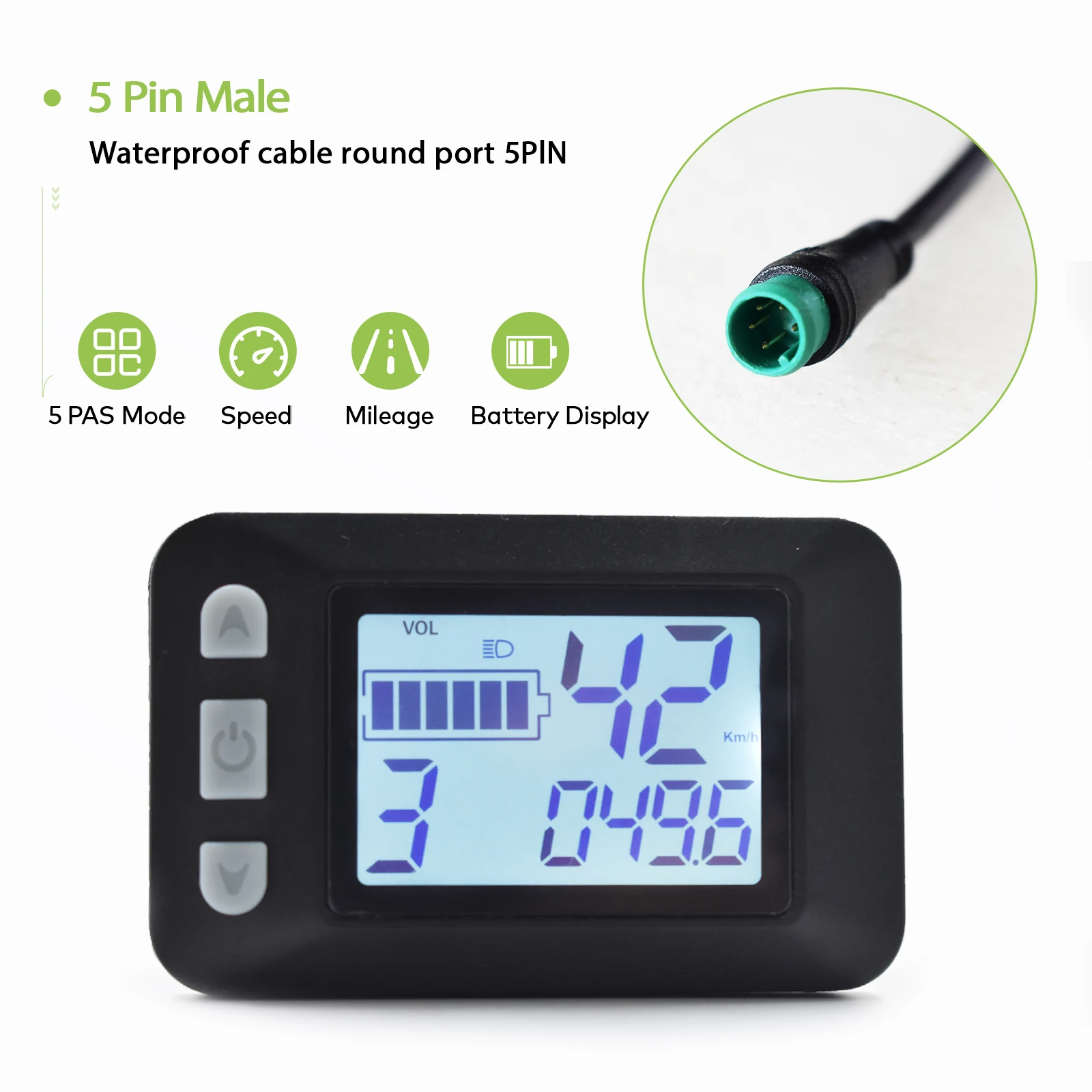 【UART2】 Elektrische fietsdisplay Scooteraccessoires Scooterdisplay Fietscomputer LCD-scherm Fiets Snelheidsmeter
