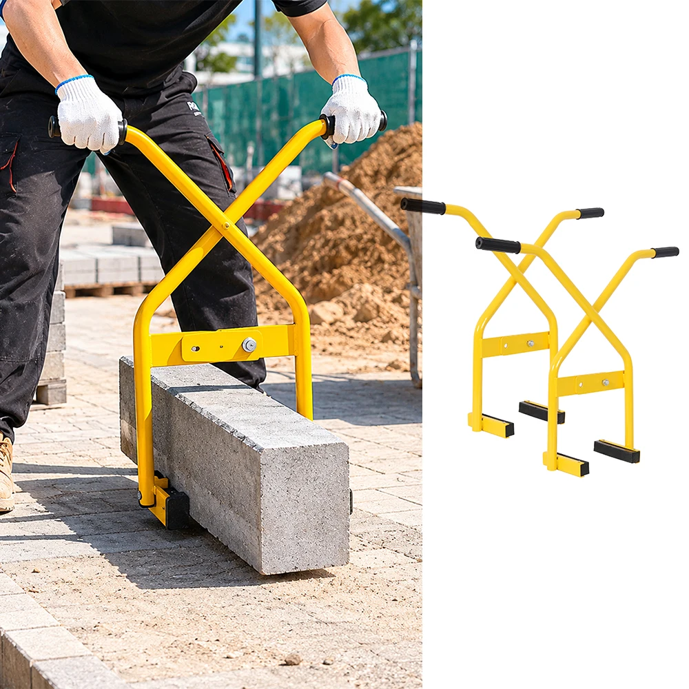 2PACK Steel Curb Stone Tongs, Heavy Duty Concrete Block Lifting Gripping Pliers, Offset Design Curb Lifter Tool for Concrete Paver Stone Bricks Installation