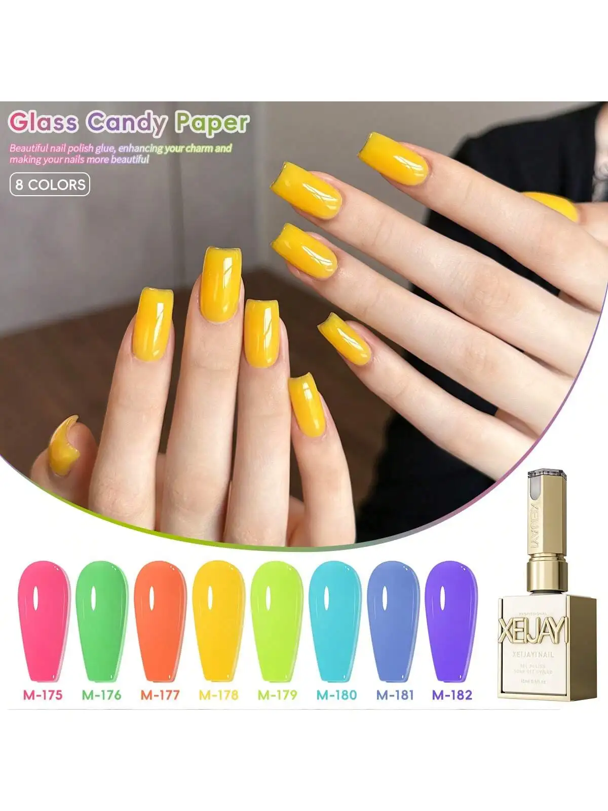 XEIJAYI 1 قطعة القط العين هلام مسمار البولندية بريق الترتر طلاء الأظافر للإزالة UV البولندية مسمار الفن مناسبة لتصميم مسمار الفن