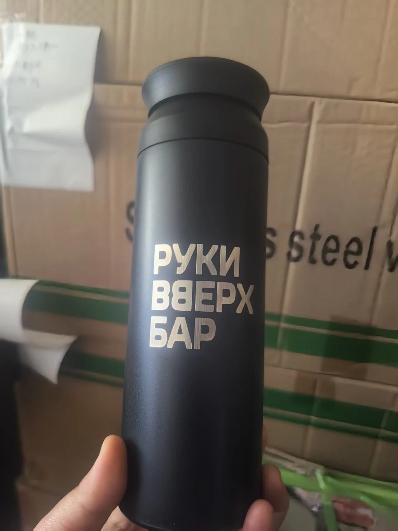 Custom LOGO Picture Drink 500ml Water bottle Travel Tumbler Insulated Coffee Mug Stainless Steel Vacuum Thermos