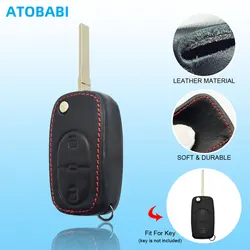 Leather Car Key Cover Bag For Audi A3 A4 A6 1997 1998 1999 2000 2001 Folding Remote Fobs Shell Protector Cases Auto Accessories