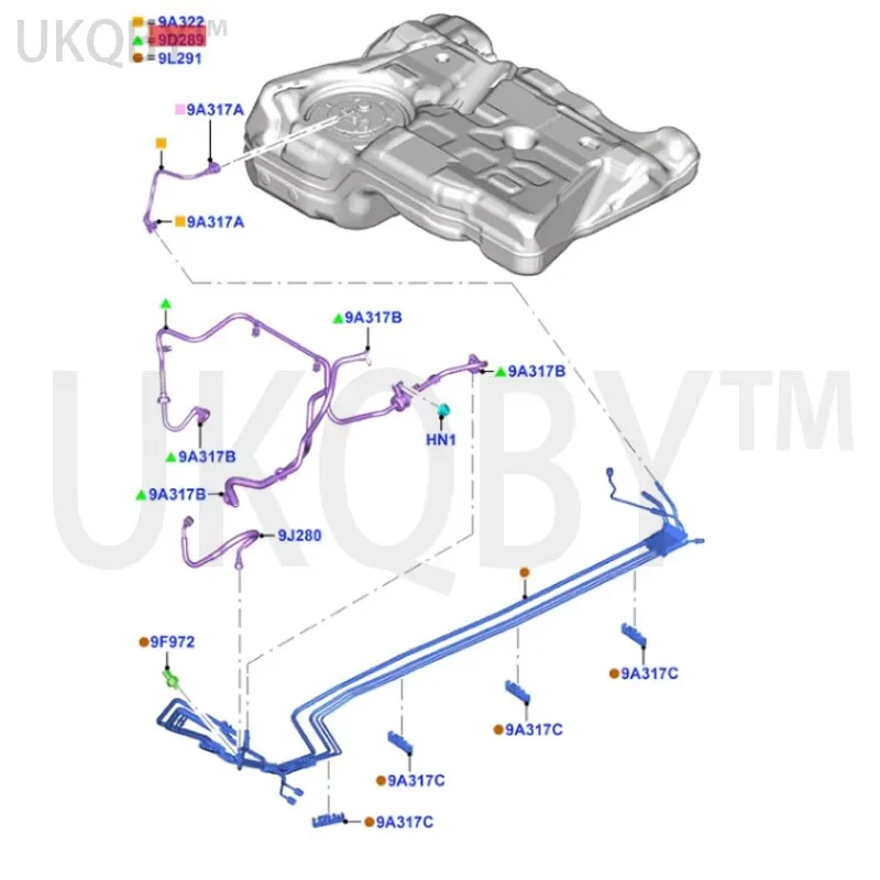 قم بتطبيق مجموعة صمامات الملف اللولبي لعلبة الكربون Rt lin K مع أنبوب CV6Z9D289H