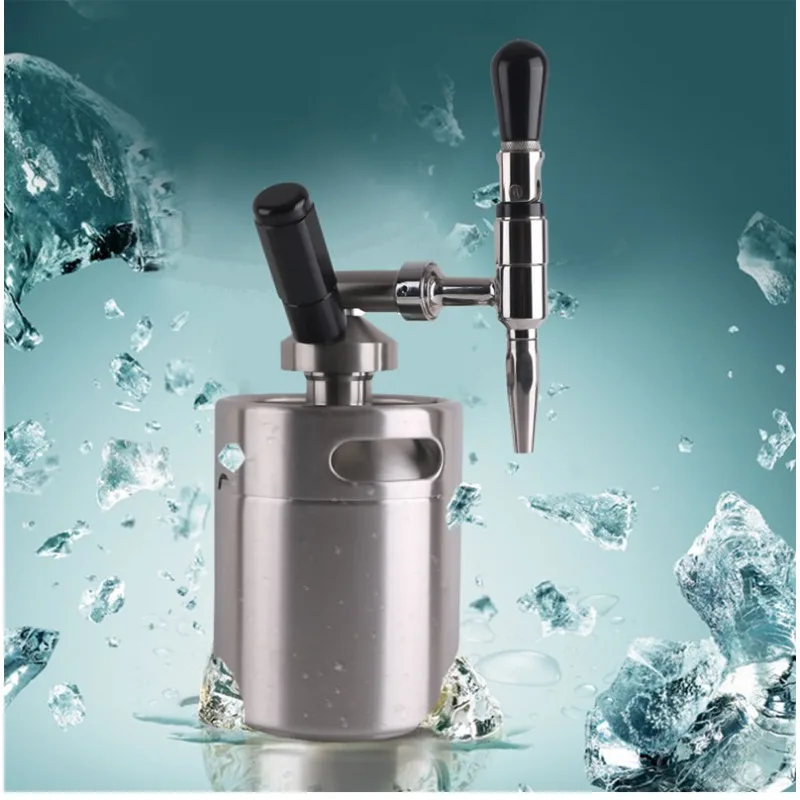 3.6L Nitro Cold Brew Coffee Dispenser, Stainless Steel Nitrogen Coffee Mini Keg, Beverage Drink Dispensing Metal Tank