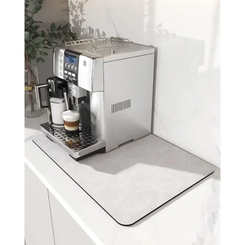 Absorbent Coffee Mat With Rubber Backing Hides Stains Dish Drying Mat Fits Under Coffee Maker Machine For Kitchen Counters