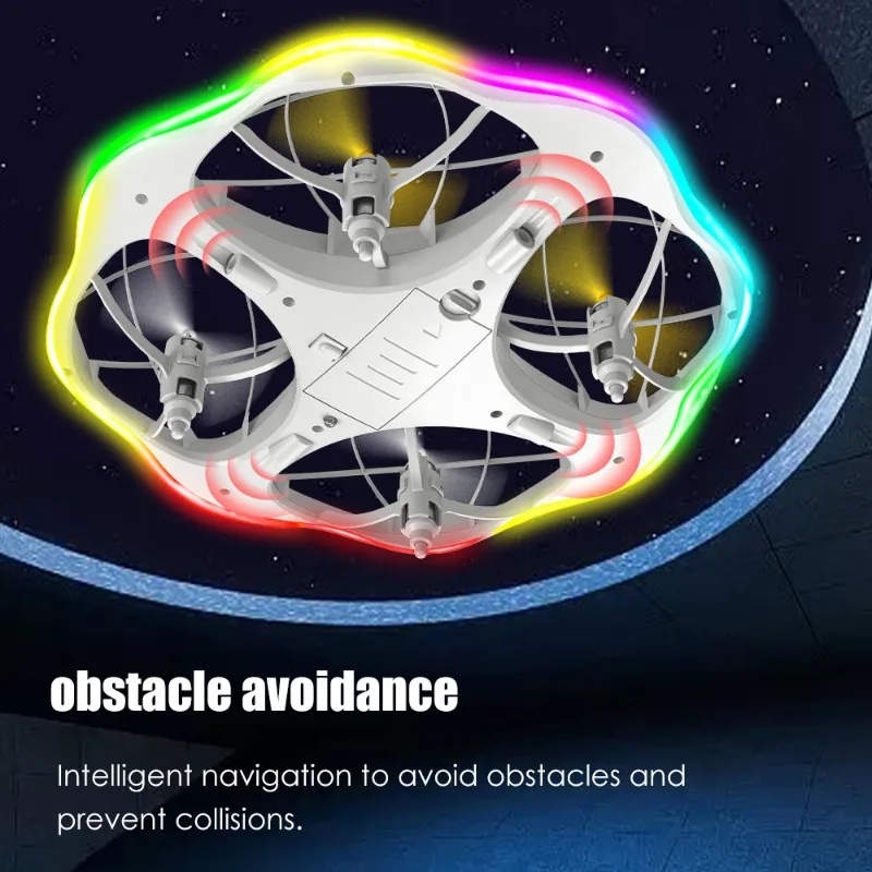 2024 미니 RC LED 라이트 UFO 헬리콥터 롤링 스턴트 쿼드콥터, 장애물 회피 유도 항공기 장난감, 남아용 선물, H157 신제품