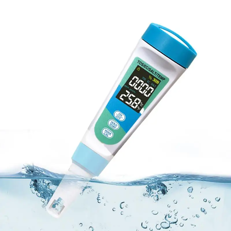 Water Test Meter Digital Tds & Ec Temperature Salinity Testing Kit 4 In 1 Multifunctional Testing Tool For Swimming Pool Sea