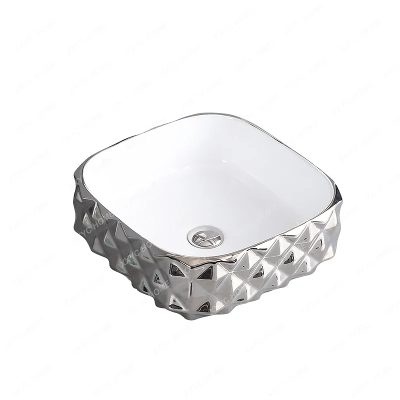 Ceramic table basin hand washing basin square household, hotel clubhouse hand washing table